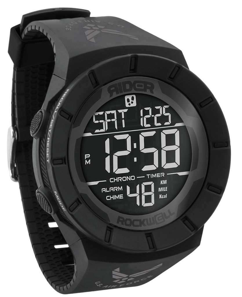 phantom black coliseum digital watch with United States Air Force bands