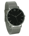 The Voyager - Silver Mesh band with black dial watch