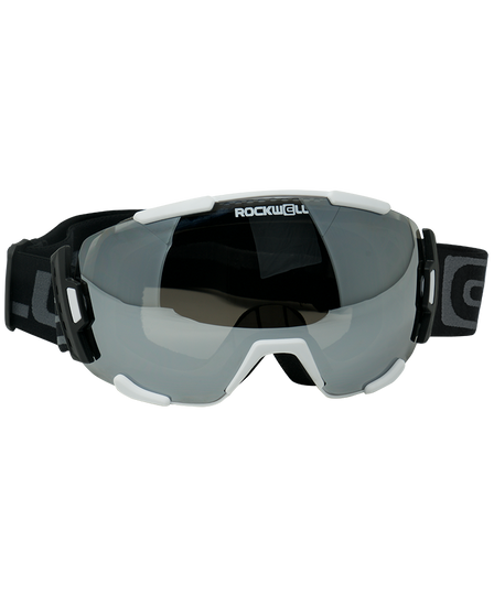 Bomber Goggles (White w/Silver Mirror Lens)