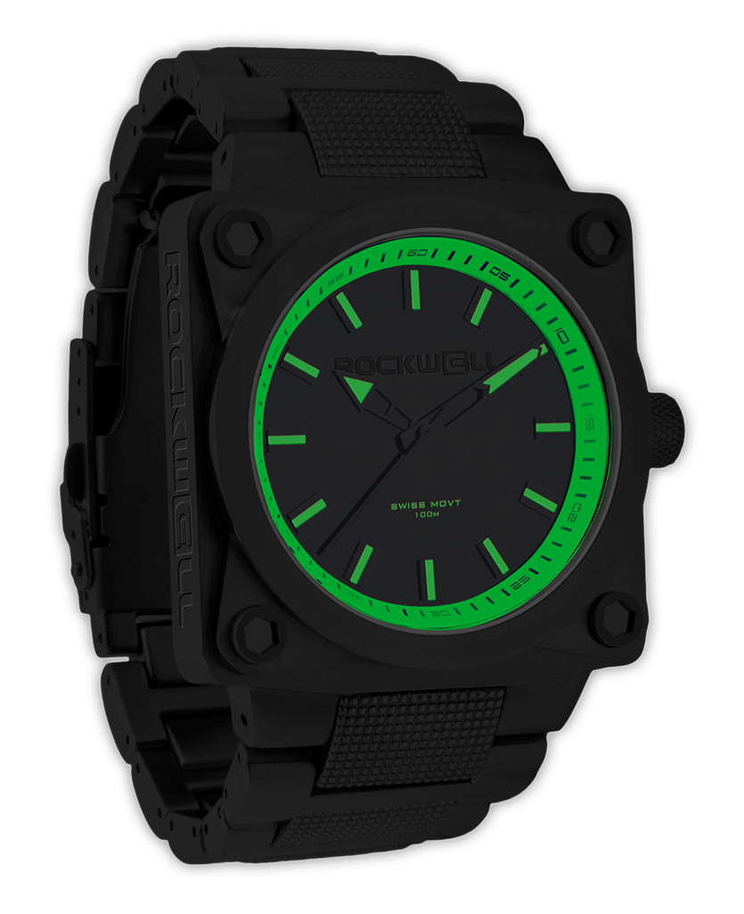 747 45mm Black and Green watch